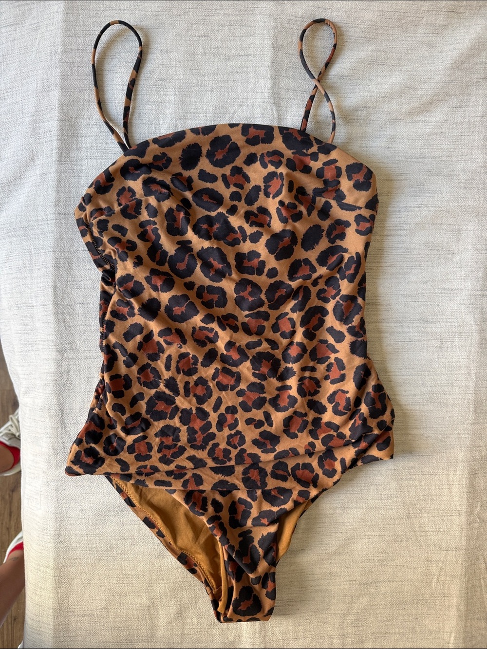 Leopard Print Brown One-Piece Swimsuit